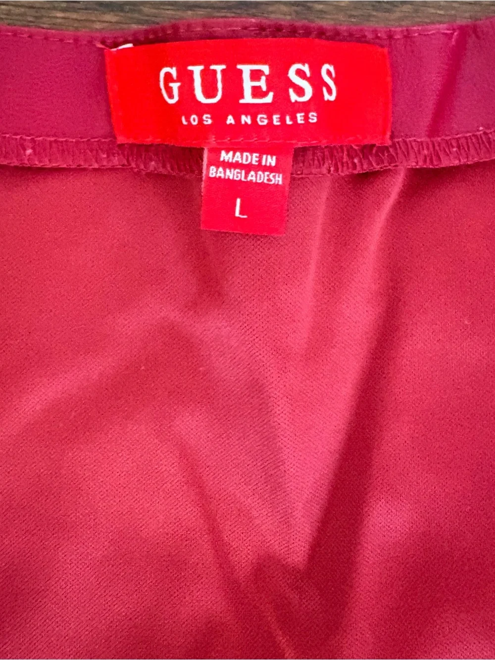 Guess Red Ladies One-Piece Bodysuit with Front Zip